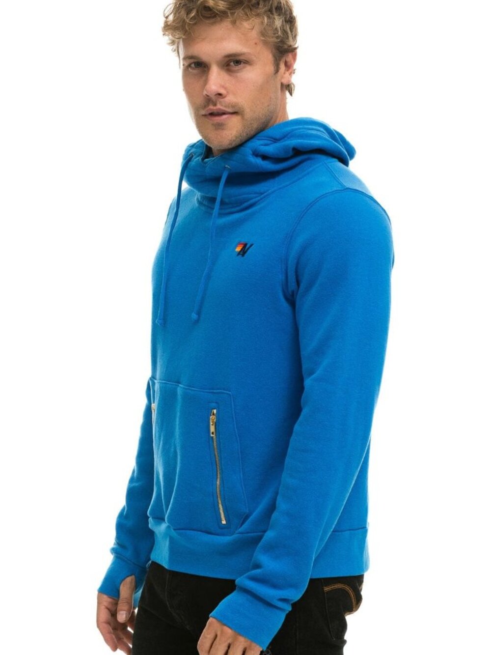 NEW Aviator Nation sz L Ninja Pullover Hoodie Ocean Unisex - Picture 2 of 5